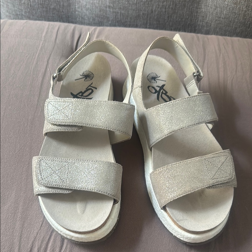 OTBT Silver Sandals with Cushioned Sole